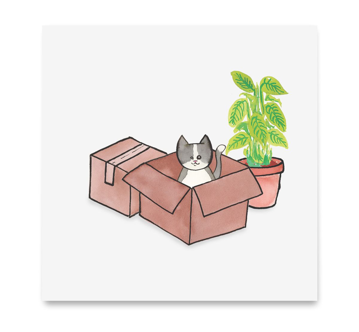 Handgemaakte wenskaart - Kat Moppie - Mags Up Your Mind